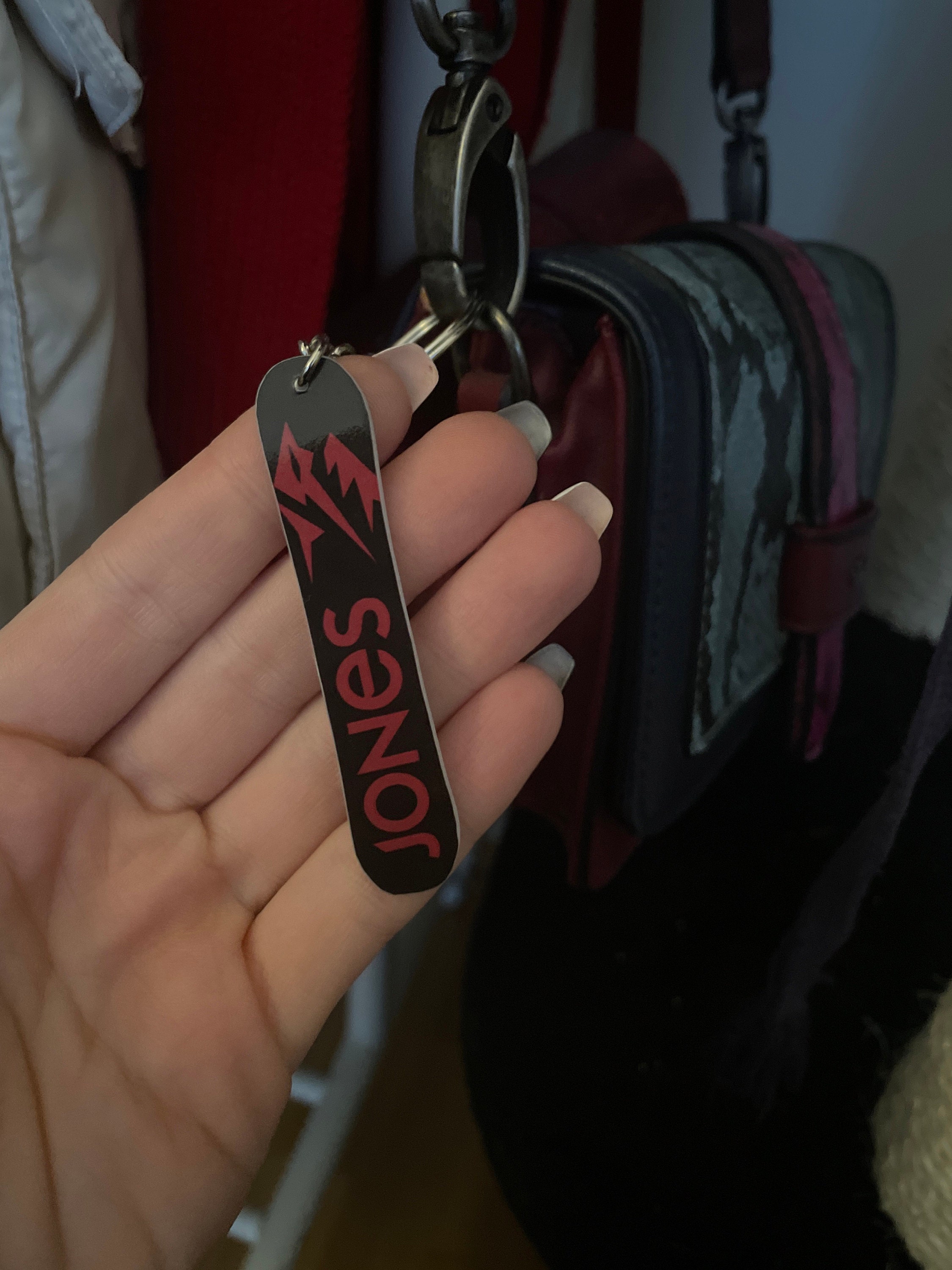 Custom Keychain Snowboard
