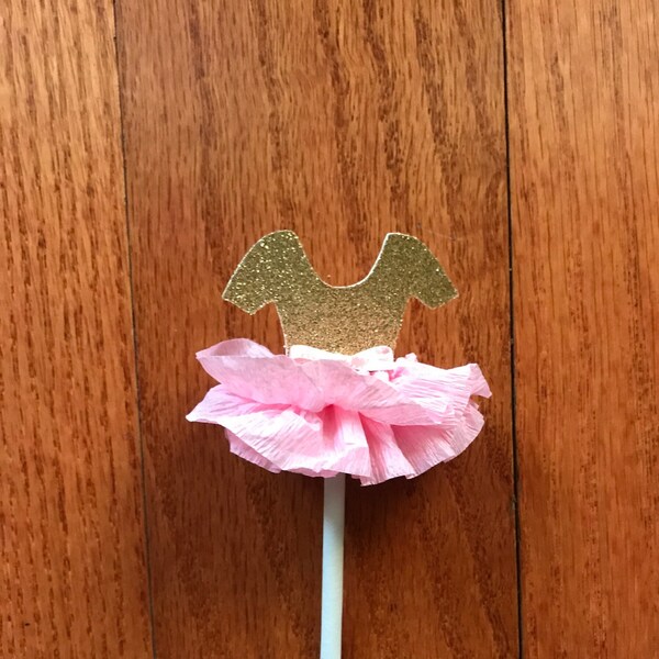 Tutu Cupcake Toppers, Pink and Gold, Princess Party, Ballerina Party - Etsy