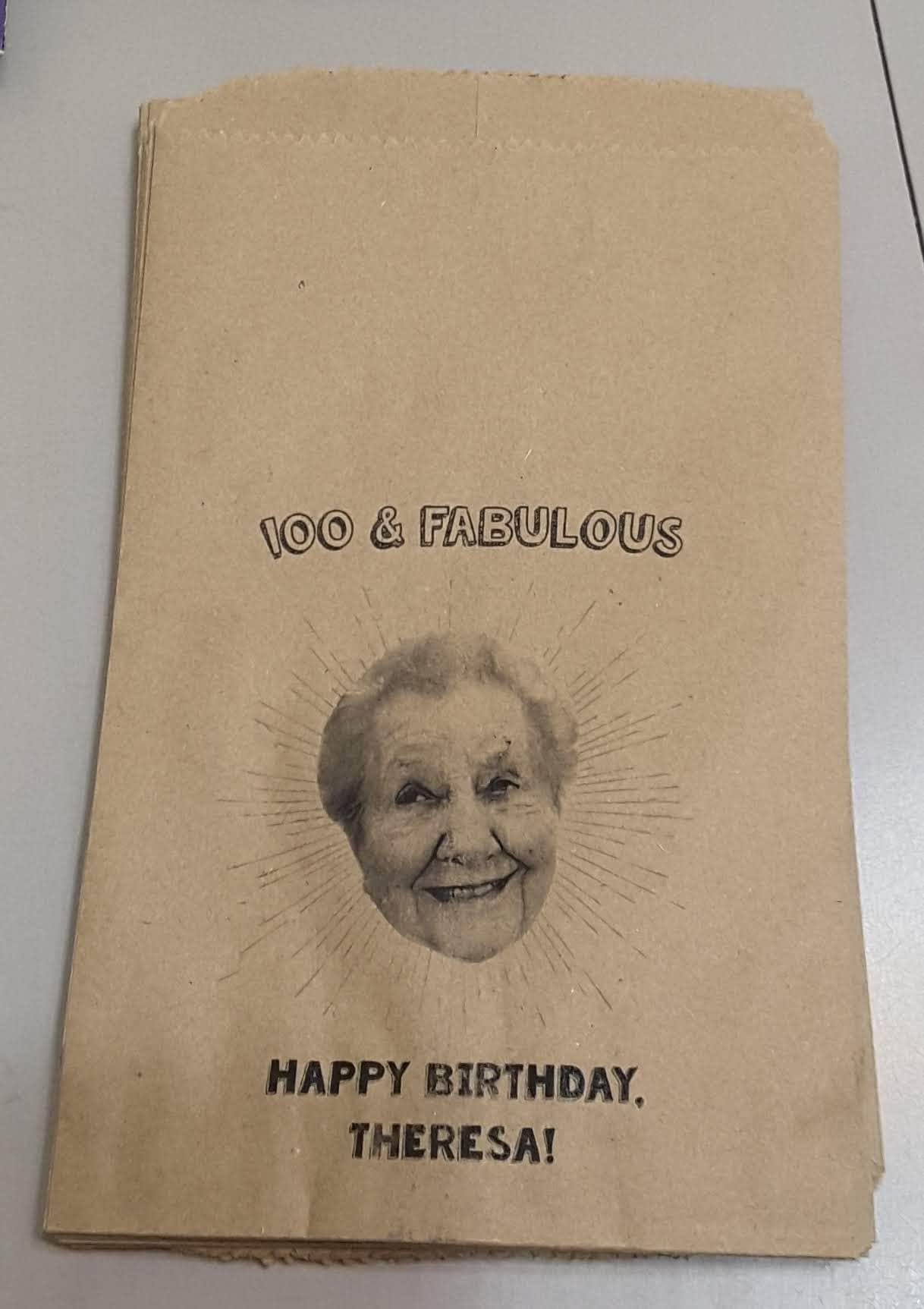 (Set of 15pcs)Custom Birthday Favor Bags, Favor Bags, Custom Printed on Kraft Brown Paper Bags