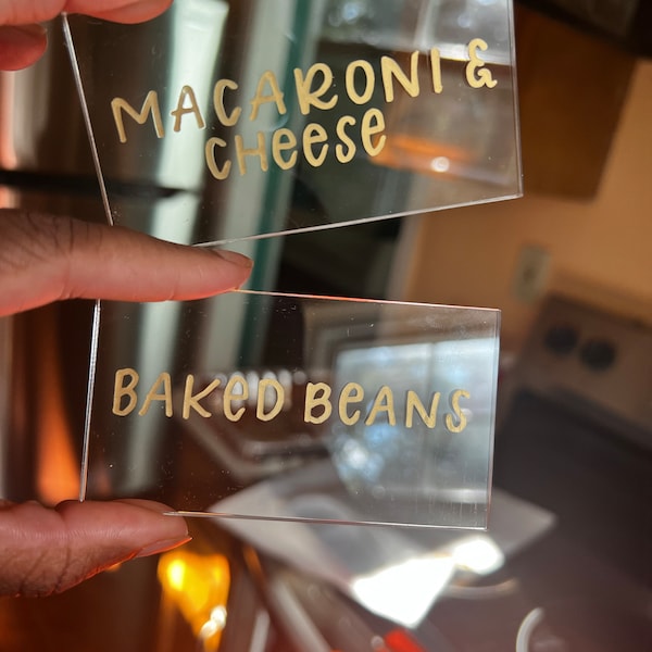 Custom Acrylic Food Labels: Wedding Dessert Bar, Party Place Cards ...