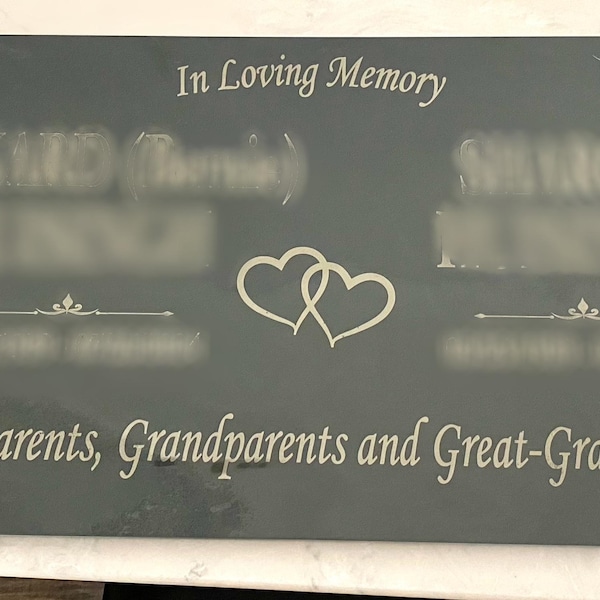 Memorial Stone Gray Slate for Mom Dad, Personalized in Loving Memory ...
