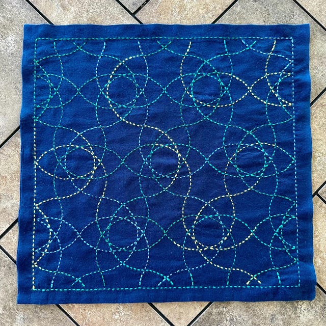 Yokota Honeycomb Tortoise Shell Sashiko Fukin Japanese