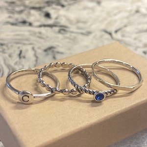 Stack Rings in Sterling Silver Minimalist Rings Custom Rings for Her ...