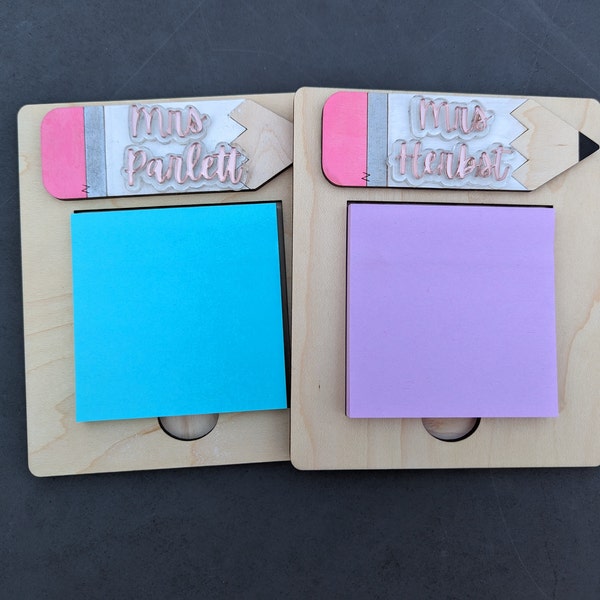 Teacher Pencil Sticky Note SVG | Laser Cut File - Etsy