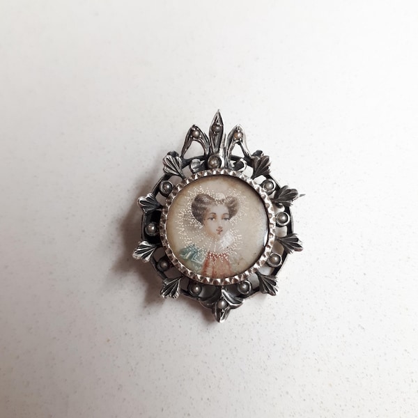 ANCIENNE BROCHE ARGENT MASSIF FRANÇAIS VERMEIL MARCASSITES