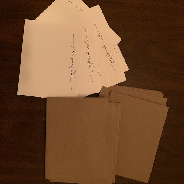 Script Personalized Stationery Cards Set, Flat Notecards, Personalized ...