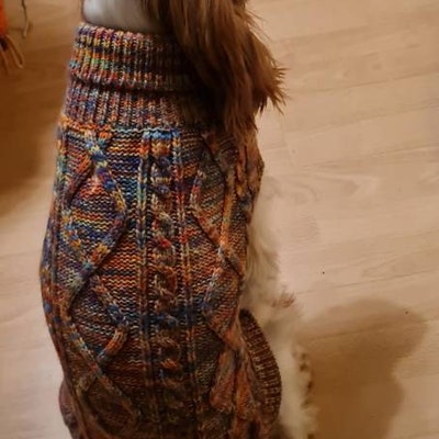 Dog Jumper, 100% Mongolian Wool, Everest Jumper cable-knit Pattern ...