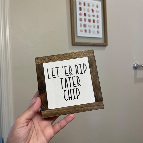 Let 'er Rip Sign, Funny Bathroom Sign, Let 'er Rip Sign, Silly Home ...