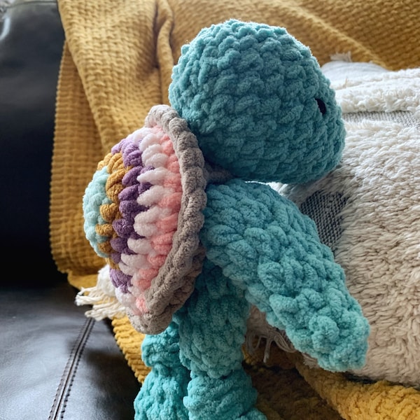 MINI Theo Turtle Knotted Lovey — Crochet Turtle PATTERN - Etsy