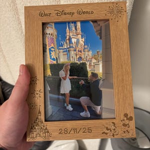 Walt Disney World Personalised Engraved Wooden Photo Frame