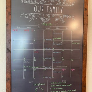 2023 Dry Erase Chalkboard Wall Calendar Personalized Framed Calendar  Minimalist Style Calendar 