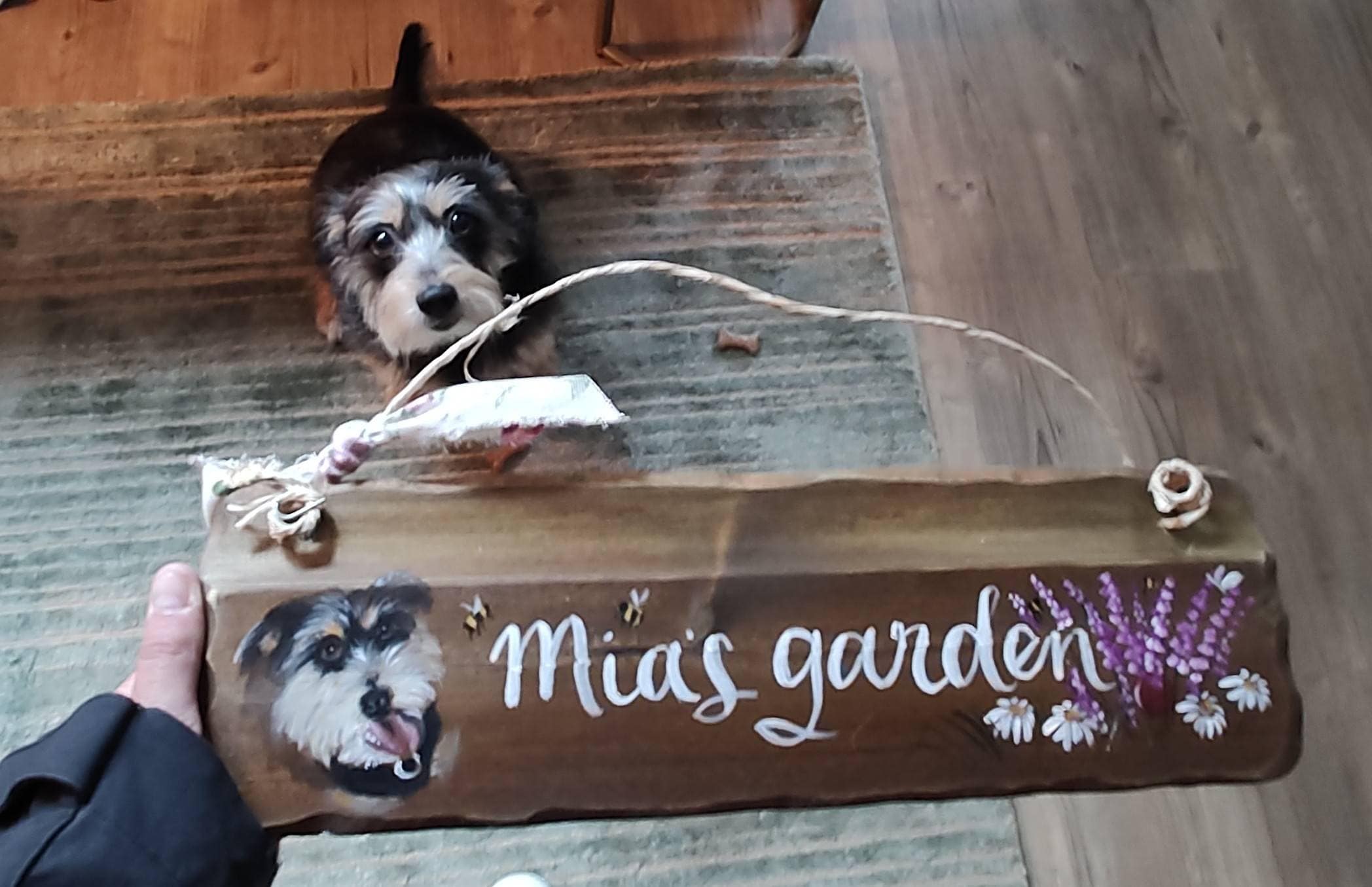 Custom Grandad&#39;s garden plaque. Unique birthday, anniversary & memorial gift. Trespassers will be composted sign. Handpainted custom sign