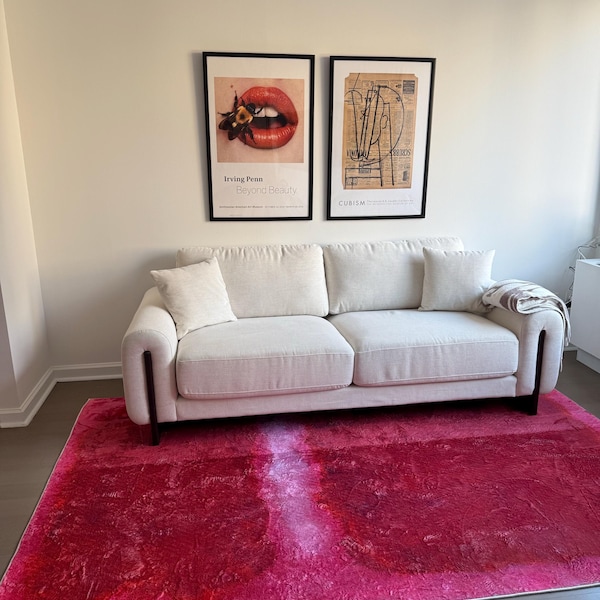 Gradient Area Rug Rich Burgundy Gradient Area Rug-maroon Abstract Forms Accent Carpet ...
