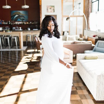 Classy Maternity Gown W Cape / Baby Shower Dress/ Maternity Photos