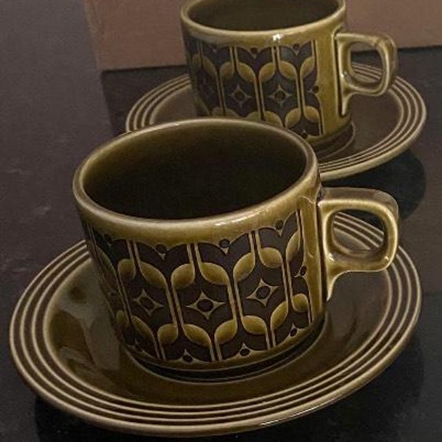 hornsea green heirloom プレート 3種 Vintage Hornsea Heirloom Cup and Saucer in Lakeland Green - Etsy