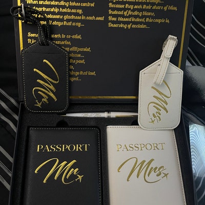 DELUXY Honeymoon Luggage Mr and Mrs Luggage Tags Passport - Etsy