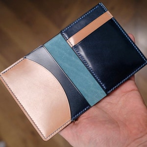 cordovan compact wallet【online limited】 FULL Shell Cordovan COMPACT WALLET, Minimal Wallet, Vertical