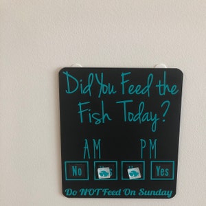 Magnets for checking who fed them Organization wood signs for families wall sign rabbit Did you feed the dog cat fish pet today wood sign