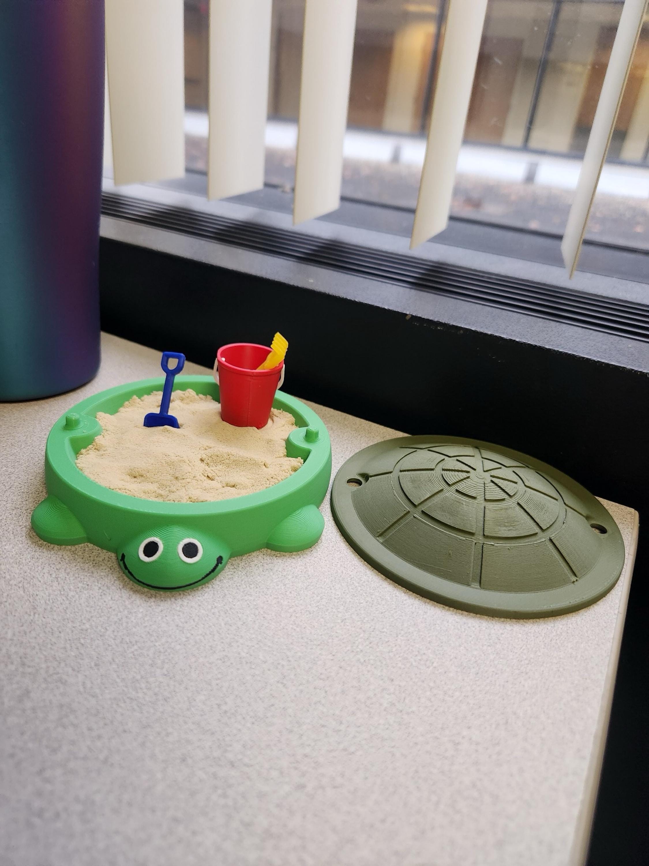 Mini Turtle Sandbox with Sand & Mini Tools - Sensory Zen Garden, 90s Nostalgia, 90s Toys, Office Decor, 4.5&quot; Small Size