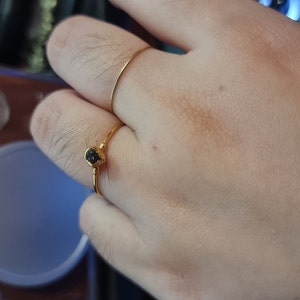 Customer photo from Jo, Raw Black Diamond Ring in Sterling Silver