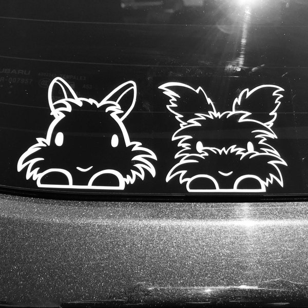 Peering Cute Angora Bunny Sticker; Rabbit Car Decal, Bunny Laptop Decal ...