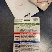 Adult Vital Signs Badge Pocket Card Vertical for Nurse Paramedic EMT ...