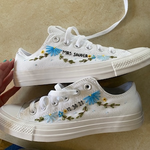 Embroidered Pet Bridal Vans Custom Embroidered Wedding Shoes - Etsy