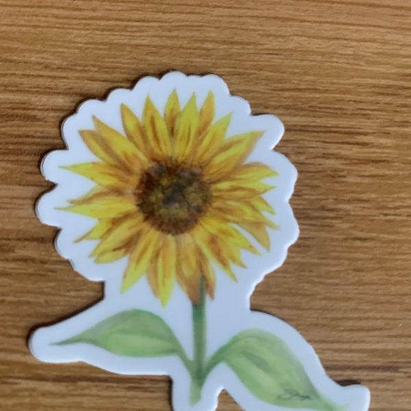 Watercolor Sunflower Sticker - Vinyl Sticker Decal - Etsy