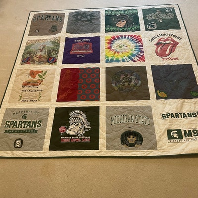 Tshirt Quilt Custom Made With Your T-shirts, T-shirt Blanket, Memory ...