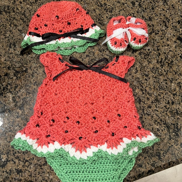 crochet watermelon dress pattern Lacy Crochet: Watermelon Toddler Summer Dress