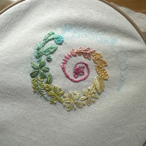 Stitch Along Beginner Digital Pattern, Easy Embroidery Stitches, Learn ...