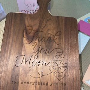 Personalized Gift for Mom Christmas Gift Idea Cutting Board Thank You Mom  for Everything You Do Mom Appreciation Gift Sentimental Gift 