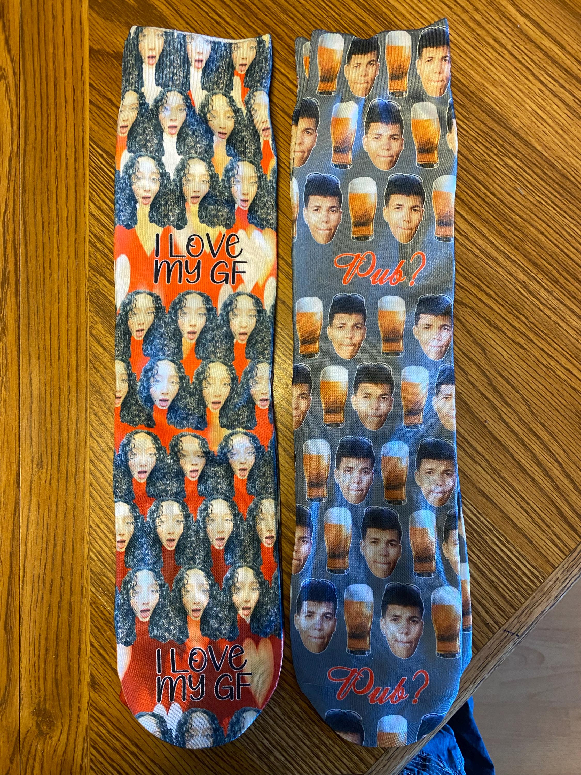 Full Face Photo Printed Socks Personalised Custom Designs | Birthday, Christmas, Fathers Day | Kids and Adult sizes
