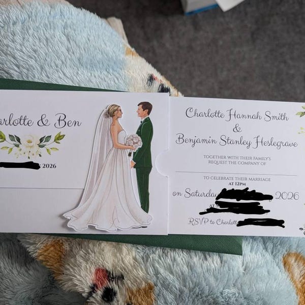 Sliding Wedding Invitation With Bride and Groom. Slideng Bride ...