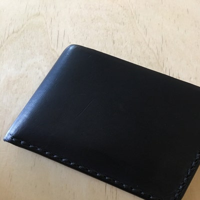 A Slim Kangaroo Leather Wallet With Under Pockets in Black. Mens Gift ...