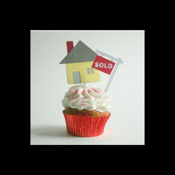 House and Sold Sign Cupcake Toppers Food Picks Appetizer Picks (set of ...