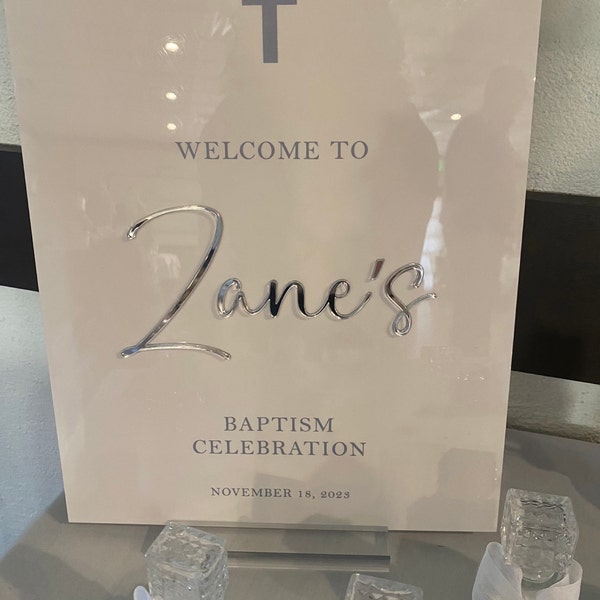 3D Welcome to the Baptism Celebration of Acrylic Sign With 3D Lettering ...