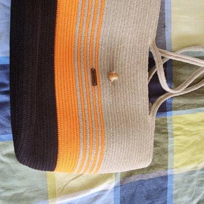 Straw ,rope Bag, Straw, White, Beach Bag , Shoulder Bag , Handbag ...