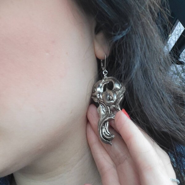 Little Coin Chain Sterling Silver Earrings plated in 18K Gold