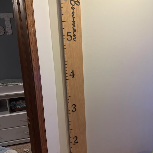 Hickory Growth Chart Ruler 3D, Wooden Measuring Stick for Kids, Giant ...
