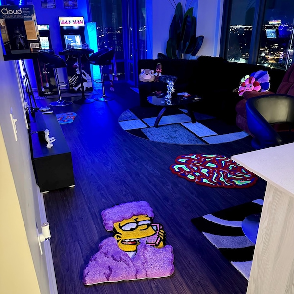 3d Pink Panther Tufted Rug, Handmade Tufted Custom Rug, Funny Rug Gift ...