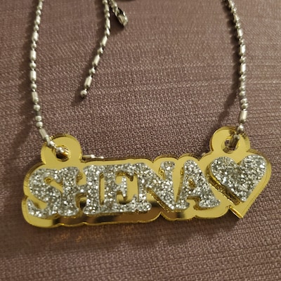 Name Necklace Nameplate Name Laser Cut Personalized Name Plate Custom ...