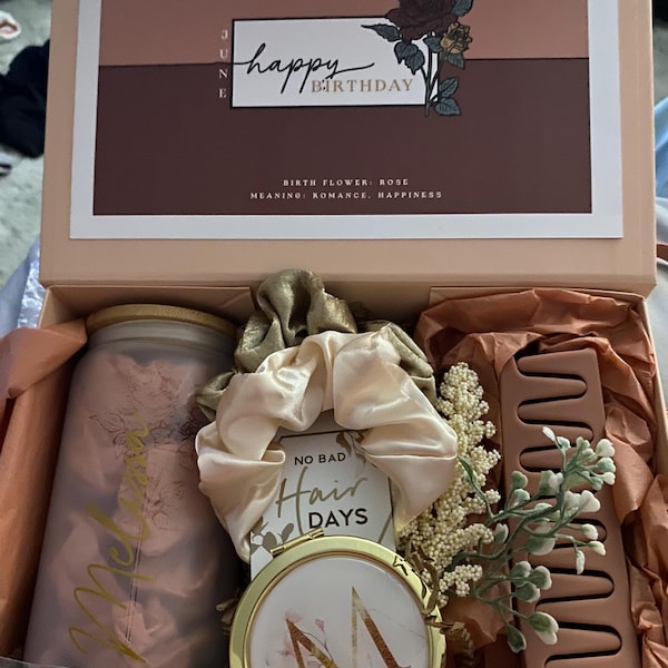 Happy Birthday Gift Box for Her, Personalized Birthday Box With Spa ...