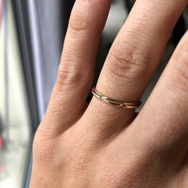 White Gold Wedding Band 9K 14K 18K Solid Gold Ring Polished Ring