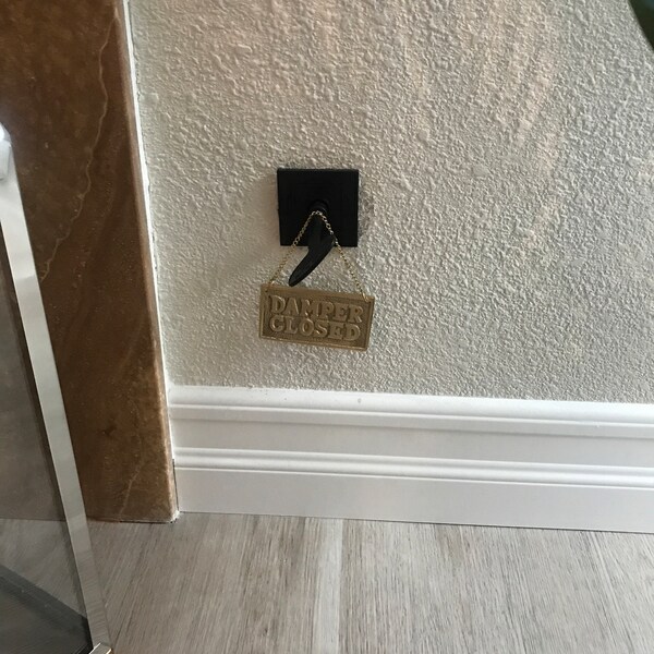 Vintage Style Brass DAMPER OPEN CLOSED Chain Sign | Hearth | Fire Place ...