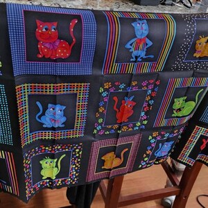 Cool Cats Fabric Panel by Loralie Designs, Cotton Fabric Panel, Novelty ...