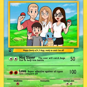 Custom Pokemonstyle Portraits | Poke Cards | Digital Image