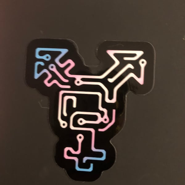 Trans Cyborg Sticker - Circuit Board Transgender Geek Nerd Programmer ...