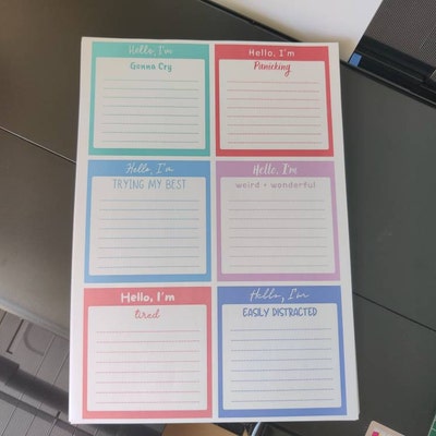 Peeking Cat Printable Memo Pad , Positive Affirmation Printable Notepad ...