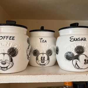 Coffee Creamer Mickey Mouse Glass Jar 